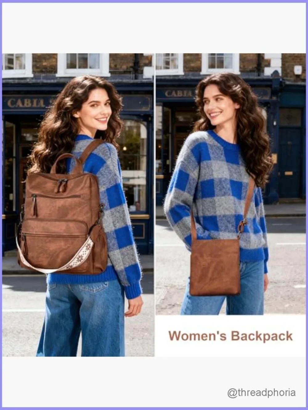 Pu Leather Convertible Backpack Purse for Women, Travel Work Laptop Bag